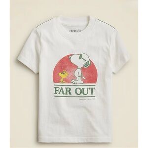 NWT J. Crew Peanuts® X Crewcuts "Far out" Graphic T-shirt White